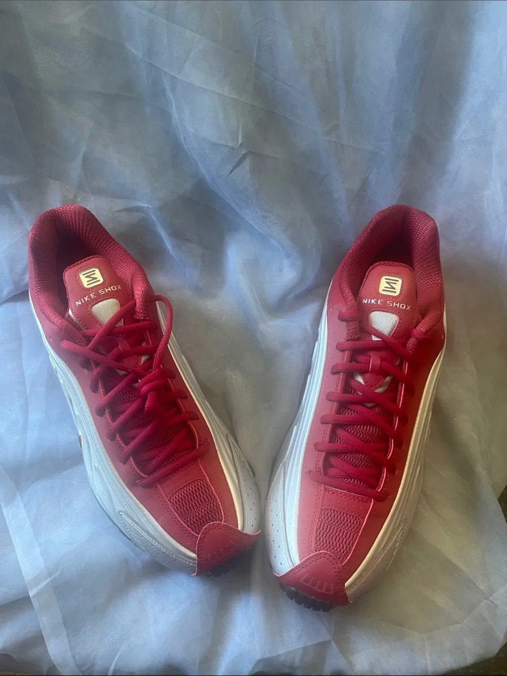 Nike Red and White Shox Retro Running Shoes